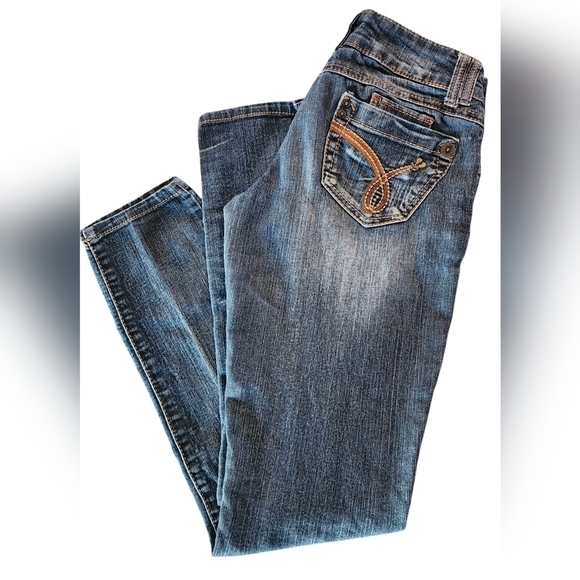 Rewind Denim Blue Jeans Pants Straight Leg Women's Juniors 3 - Picture 1 of 14